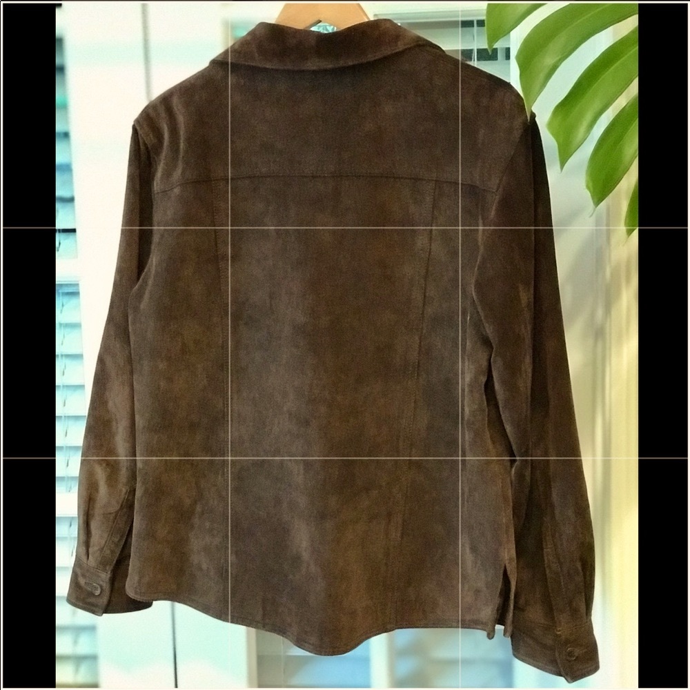 Vintage Chocolate Brown Leather Button Down Jacket - image 8
